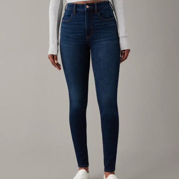 American Eagle AE Dream Super High-Waisted Jegging - Size 10 - Color Dark Ink - Picture 1 of 10